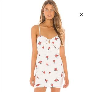 New Lover + friends white floral backless dress XS